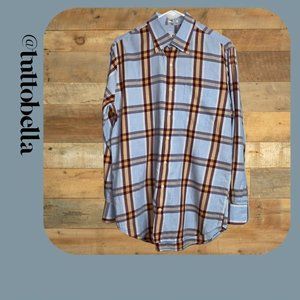 Peter Millar Button Down Plaid Dress Shirt Medium